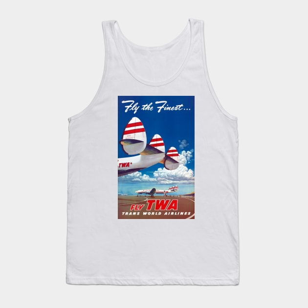 Vintage Travel Poster USA Trans World Airlines Tank Top by vintagetreasure